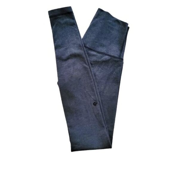 Lululemon Wunder Under Roll Down Leggings Heathered Black Size 4 - Picture 3 of 14